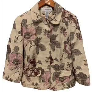 Sag Harbor 3/4 Sleeve Floral Blazer Size 10.